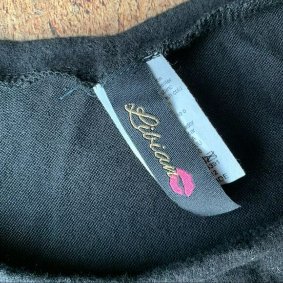 Libian women’s black 3/4 sleeve dolman top with ruffle shoulders - XL - Picture 2 of 6